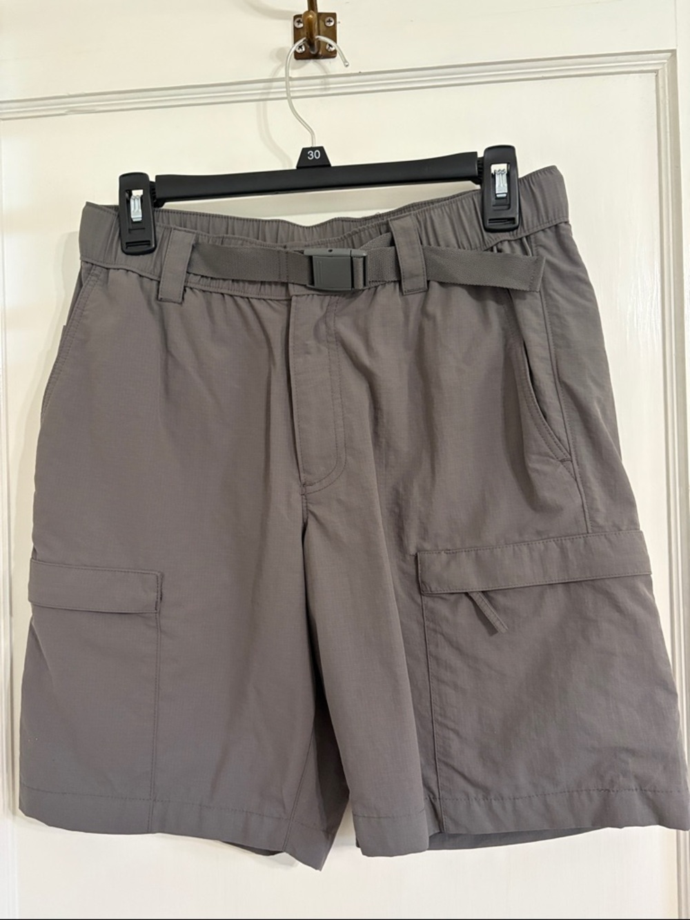 Men's Cargo Shorts with Webbing Belt - Gray